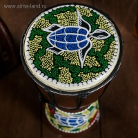 Сувенирный музыкальный инструмент "Барабан Джембе Разноцветный" 13x13x24 см, МИКС