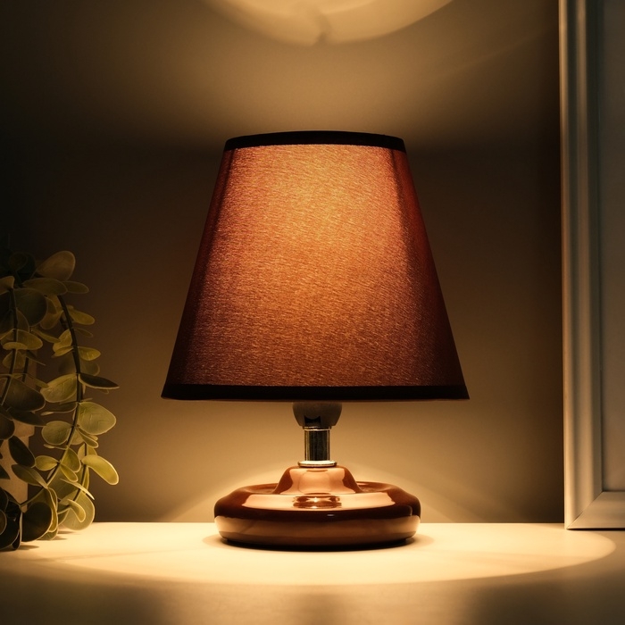 Лампа настольная "Мини" 1х40Вт Е14 кофе 15х15х20см МОДЕЛЬ: 3133993