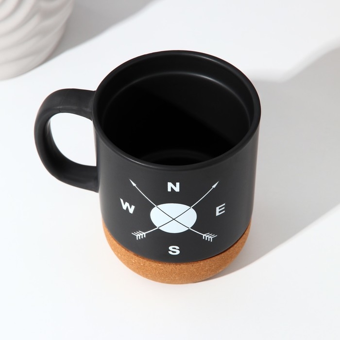Кружка керамическая с пробковым дном Дорого внимание &laquo;Стороны света&raquo;, 400 мл