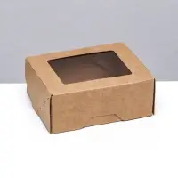 Контейнер на вынос, крафт, 10 х 8 х 4 см, 350 мл