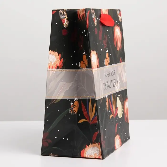 Пакет подарочный ламинированный, упаковка, &laquo;Make life&raquo;, MS 18 х 23 х 10 см
