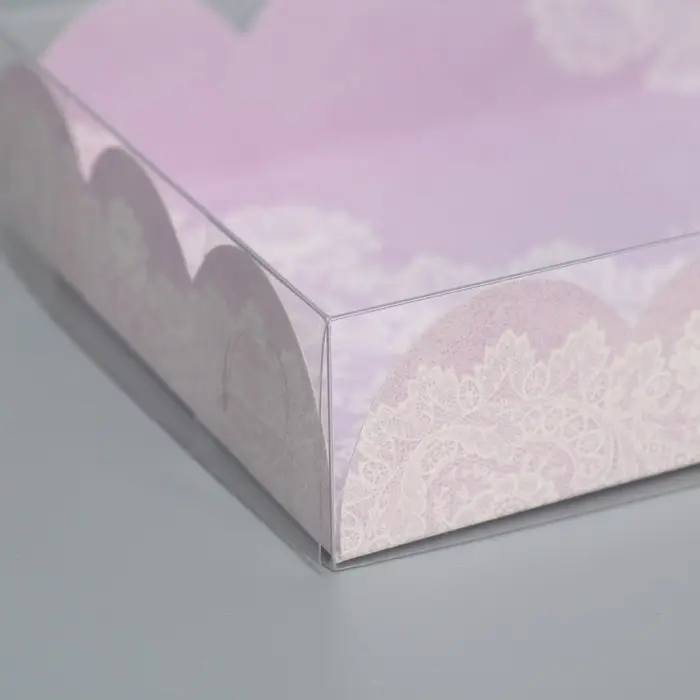 Коробка для печенья, кондитерская упаковка с PVC крышкой, &laquo;Сделано с любовью&raquo;, 21 х 10.5 х 3 см