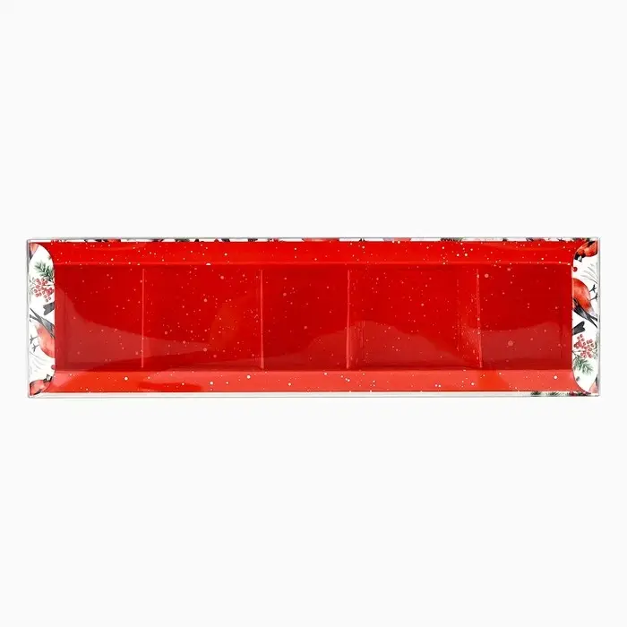 Коробка под 5 конфет с ячейками &laquo;Снегири&raquo;, 6 х 23 х 3 см