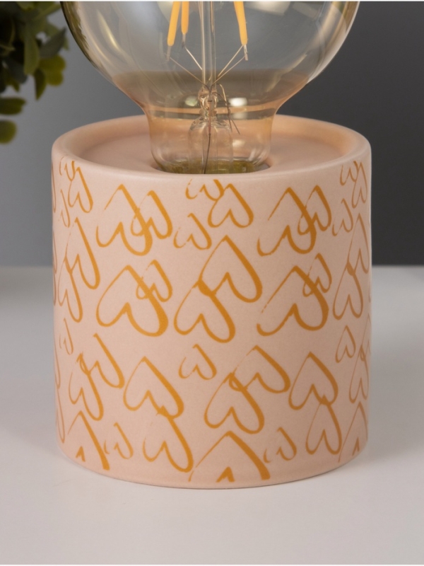 Светильник "Цилиндр" малые сердца LED 2хАА 8,5х8,5х17см