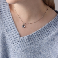 Кулон &laquo;Нежность&raquo; на цепочке, цвет голубой в серебре, 45 см