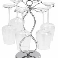 Подставка для бокалов, серебристая, на 6 бокалов