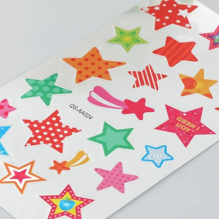 Наклейка пластик "Звёздочки" МИКС 9,5х17,5 см
