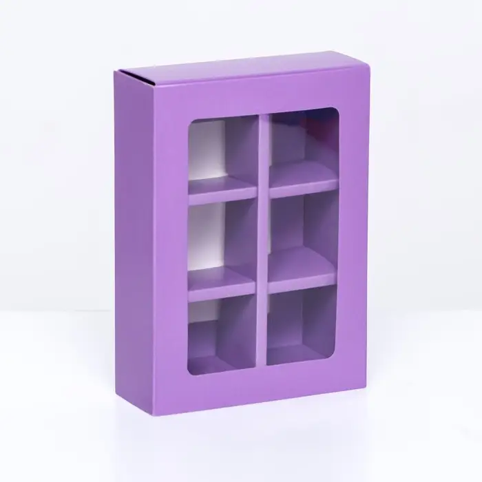 Коробка для 6 конфет, сиреневый, 13.7&times;9.85&times;3.86 см