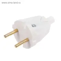 Вилка штепсельная &laquo;Элект&raquo; В6-001, УХЛ4, 6 А, 250 В, IP20, белая