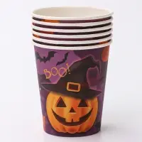 Стакан одноразовый бумажный &laquo;Весёлая тыква&raquo;, 250 мл , на Хэллоуин