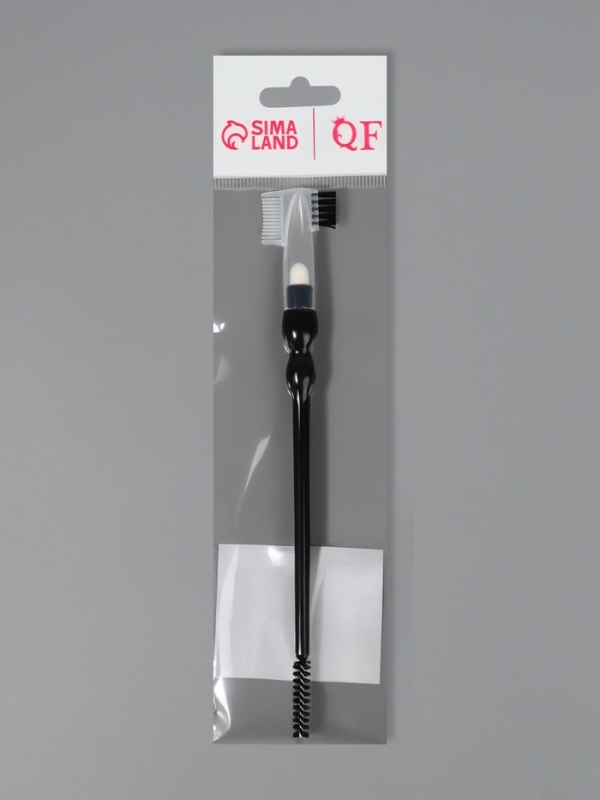 Кисть для макияжа, 3в1, 17 см, чёрная