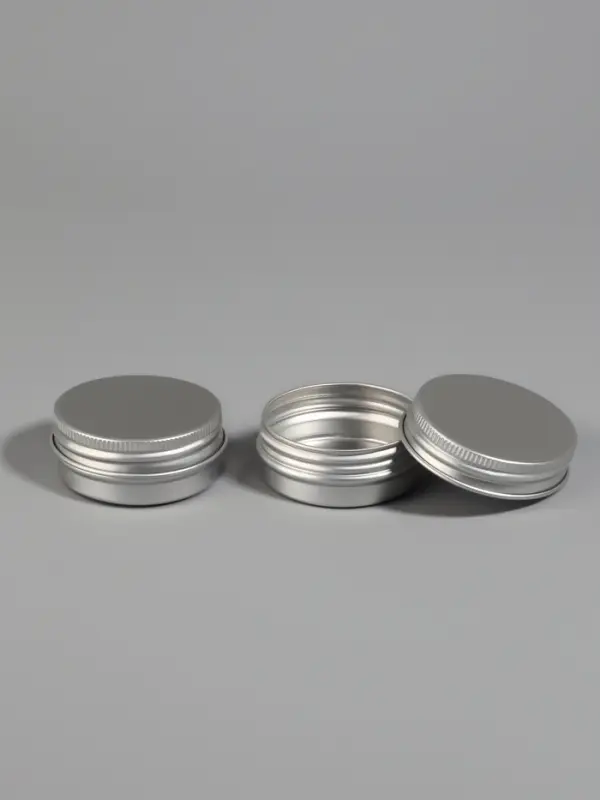 Баночка для хранения, 15 мл, фасовка - 2 шт., серебристая