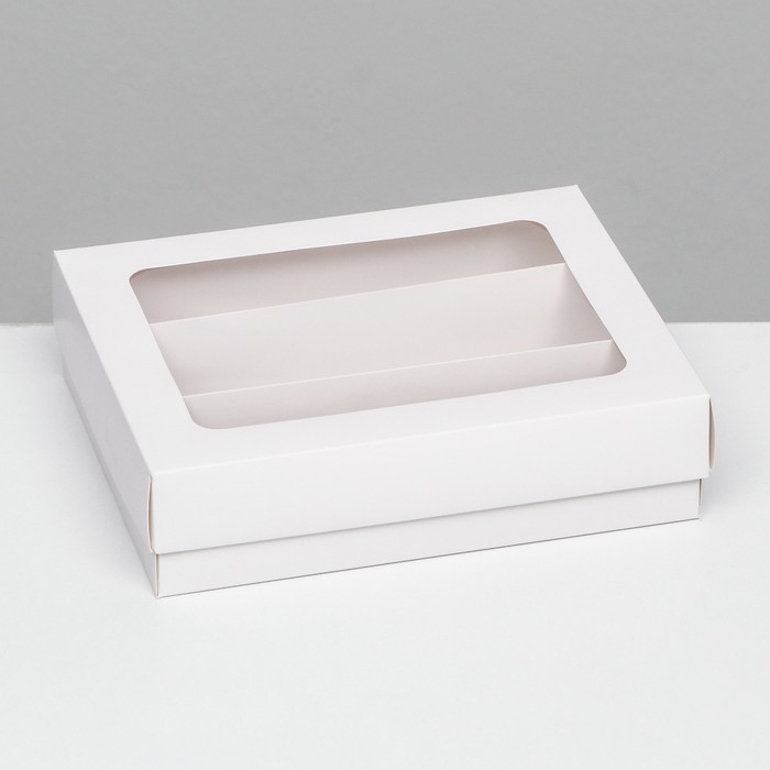 Коробка для макарун, с ложементом, белая 21 х 16,5 х 5,5 см