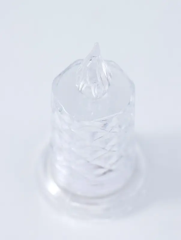 Светодиодная свеча LED "Свеча с подтёками, грани" 3хLR41, прозрачный 3,5х3,5х7 см