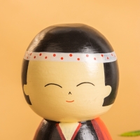 Деревянная кукла кокеши "Хидео" 9х9х21 см