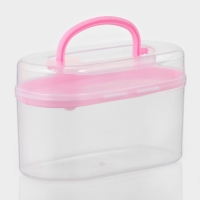 Органайзер для хранения со вставкой, 12&times;7,5&times;7,5 см, цвет розовый