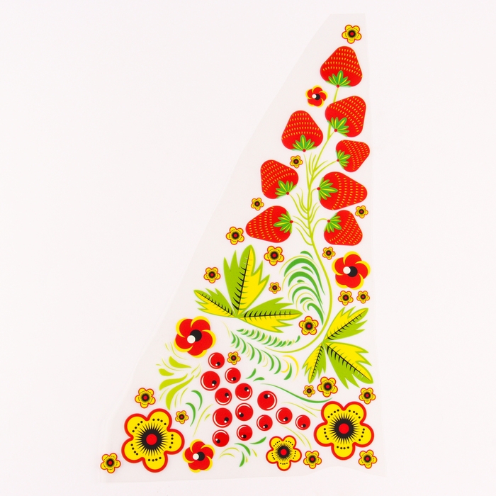 Термонаклейка &laquo;Хохлома ягодки&raquo;, уголок слева, 20 х 35 см, набор 10 шт.