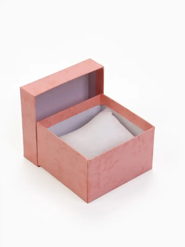 Коробка для часов, цвет розовая, вставка белая 9х8,5х5