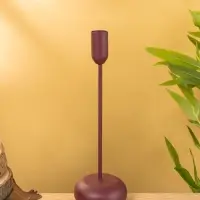 Подсвечник на 1 свечу текстурный "Баклажановый" 8х8х25,5 см