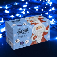 Гирлянда &laquo;Нить&raquo; 10 м, IP20, тёмная нить, 100 LED, свечение синее, 8 режимов, 220 В