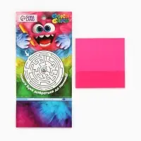 Прозрачные стикеры с липким слоем 75х75мм, 50 листов Буки Бяки, цвет розовый