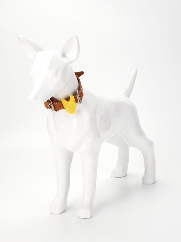 Световой маячок на ошейник/поводок с 3 режимами свечения "Лапка", 3,2 см, силикон, жёлтый