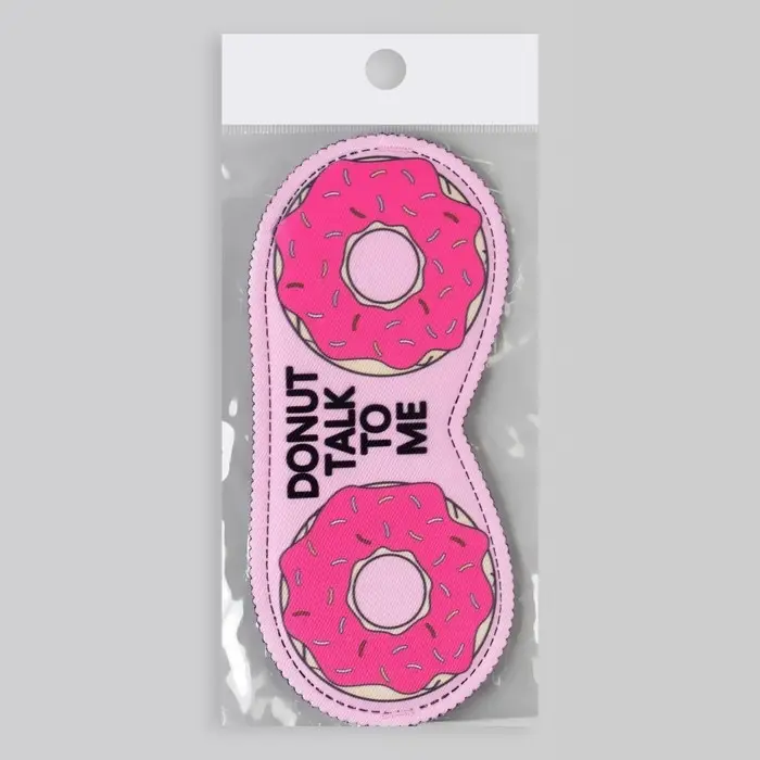 Маска для сна &laquo;Пончики&raquo; 19.5&times;8.5 см, резинка одинарная, розовая