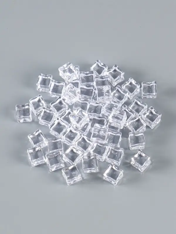 Декор пластик "Льдинка" (набор 50 шт, 150 гр) 14 мм, прозрачный