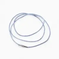 Шнурок гайтан 60 см d=2 мм, цвет серебряный, винтовой замок серебро