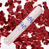 Хлопушка пневматическая  "Люблю, Сердца" фольга, красный, металлик" (12/30 см)