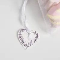 Мешочек подарочный органза белый &laquo;Лаванда&raquo;, с шильдиком, 10 х 12 см +/- 1.5 см