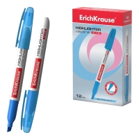 Маркер текстовыделитель 0.6-4.0 мм ErichKrause V-15 голубой, флуоресцентные чернила на водной основе