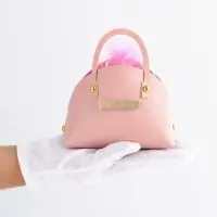 Кожанная подарочная сумочка 14 х 6,5 х 12,8 см розовая