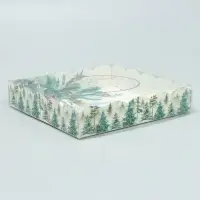 Коробка для кондитерских изделий с PVC крышкой &laquo;Зима&raquo;, 15 х 15 х 3 см