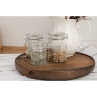 Банка стеклянная для хранения сыпучих продуктов Доляна &laquo;Квадрат&raquo;, 110 мл, 5,5&times;8 см, с бугельным замком