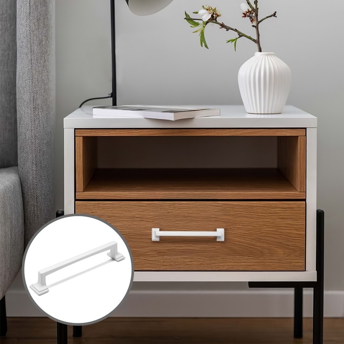 Ручка-скоба CAPPIO RSC038, цинк, м/о 128 мм, цвет белый, 4 шт.