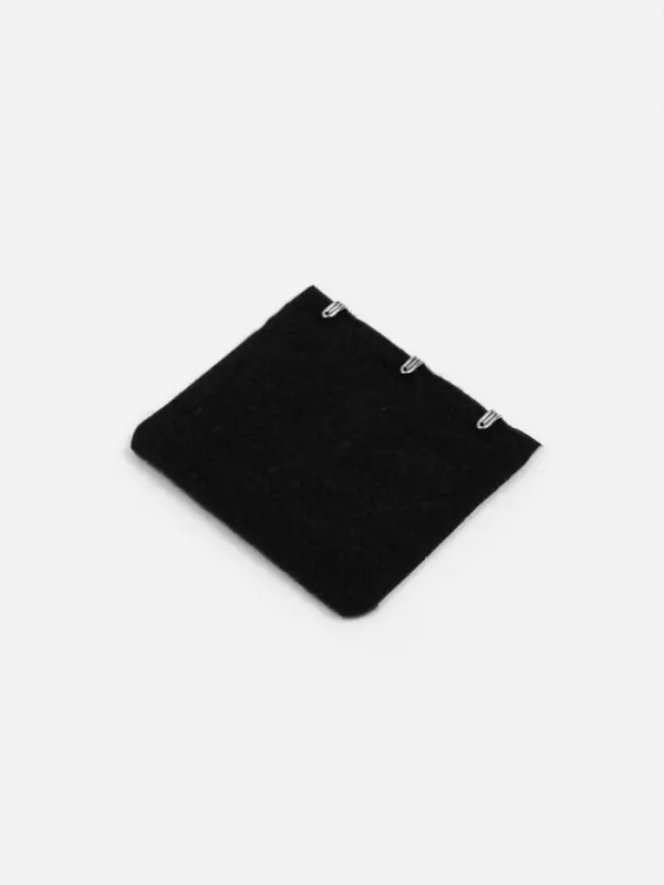 Застёжка-удлинитель для бюстгальтера, 3 ряда 3 крючка, 5&times;5.5 см, чёрная