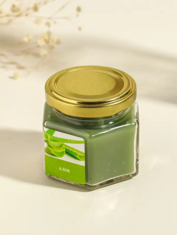 Свеча ароматическая в банке 70 гр воска, алое
