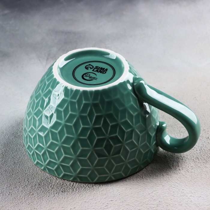 Кружка керамическая &laquo;Листья&raquo;, 290 мл, цвет зелёный