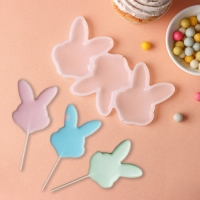 Форма для леденцов Доляна &laquo;Заяц&raquo;, силикон, 13&times;7,5&times;0,7 см, 3 ячейки