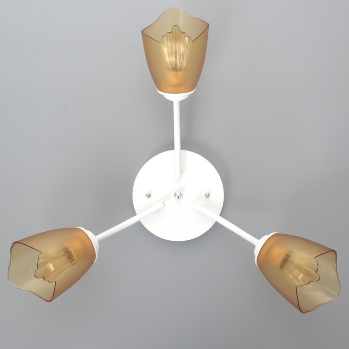 Люстра Оникс 3х15Вт E27 белый-коричневый 50х50х15см BayerLux