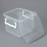 Контейнер для хранения с крышкой, 4 л, 19,5&times;19,5&times;17,5 см, цвет прозрачный