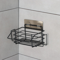 Полка на липучке, 24&times;14&times;10 см, цвет чёрный