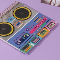 Фотоальбом на спирали 20 листов "Магнитофон" объёмный элемент + 4 вкладки 24х24 см