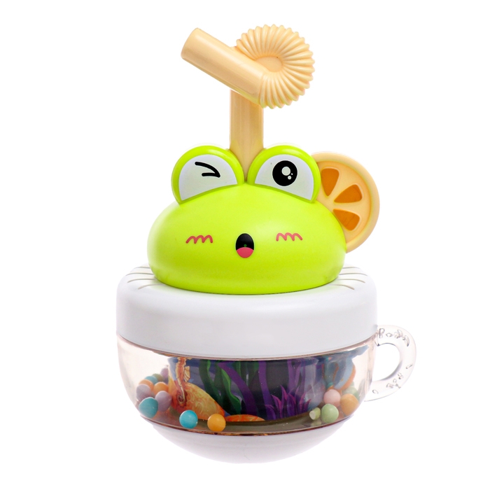 Игрушка для купания в ванной 2 в 1 &laquo;Брызгалки: Лягушонок&raquo;, брызгалка, неваляшка, цвет зелёный