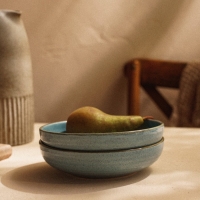 Набор тарелок глубоких фарфоровых SL Home &laquo;Аззура&raquo;, 18,5&times;5 см, цвет бирюзовый