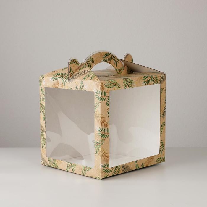 Коробка кондитерская с окном, сундук, &laquo;Сказка&raquo; 20 х 20 х 20 см, Новый год