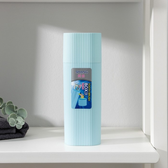 Футляр для зубной щётки и пасты, 19,5&times;6,5&times;4,5 см, цвет МИКС