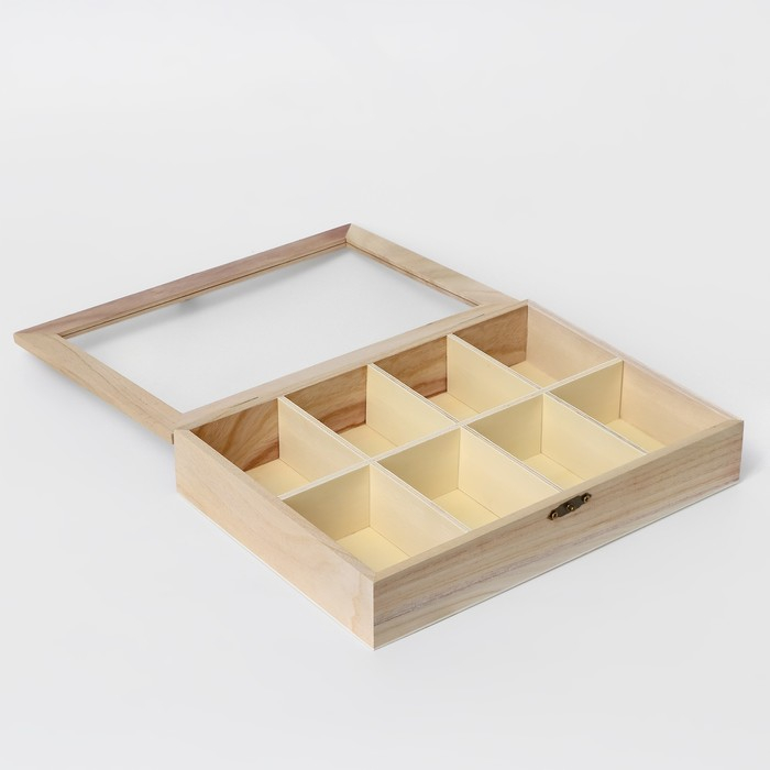 Ящик для хранения чайных пакетиков Доляна &laquo;Ахмадабад&raquo;, 8 ячеек, 24,8&times;18&times;4,8 см