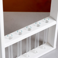 Кашпо деревянное 26&times;5&times;40 см с 5 колбами 15 см "Рамка Экстра Слим", белый Дарим Красиво